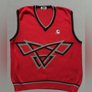 Vintage 90s Titleist Wisconsin Badgers Knit Golf Vest. Size XXL.